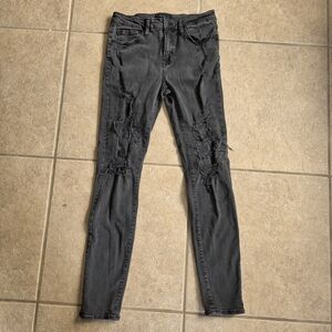 Aeropostale 31/32 Black distressed super skinny jeans